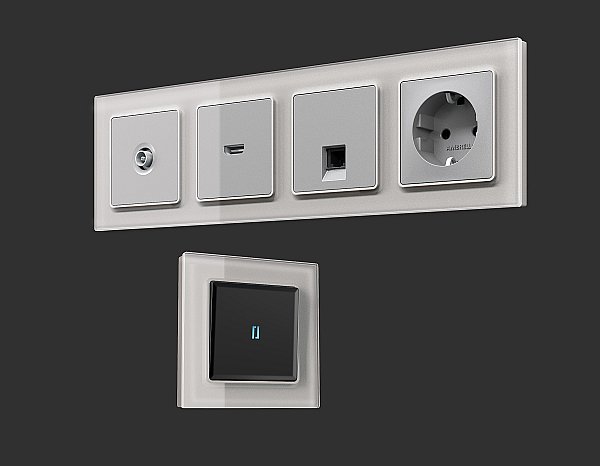 Рамка Ambrella Volt Platos Стекло органическое AF330403