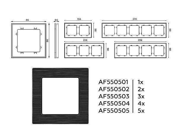Рамка Ambrella Volt Platos Металл AF550502