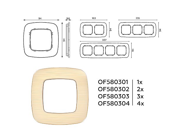 Рамка Ambrella Volt Radian Металл OF580302