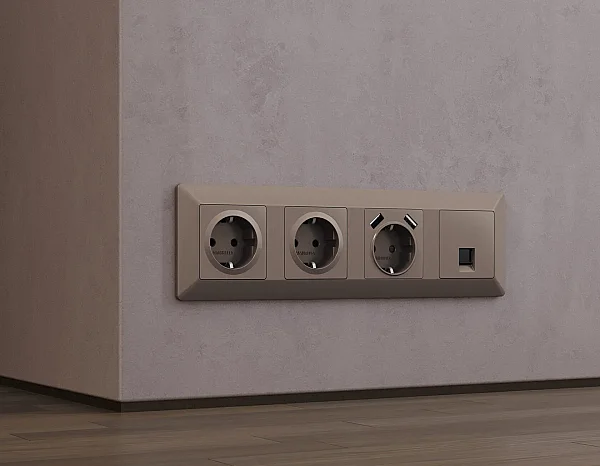 Комплект механизма электрической розетки Ambrella Volt ALFA MA637010