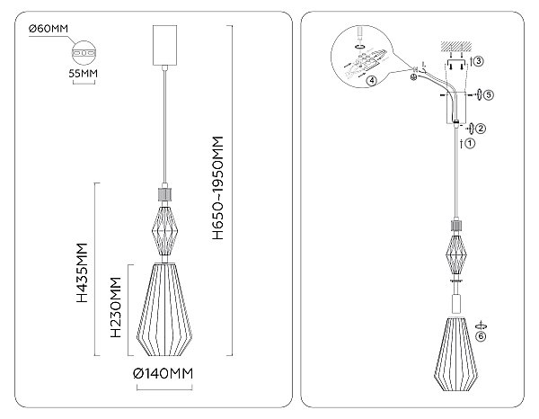 Подвесной светильник Ceramo Modern Ambrella LH53181