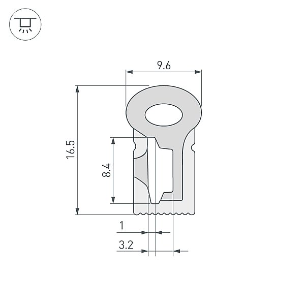 Силиконовый профиль WPH-FLEX-0817-SIDE-S8-5m Arlight WPH 040268