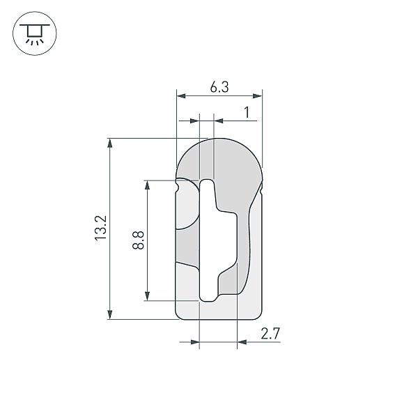 Силиконовый профиль WPH-FLEX-0613-SIDE-S8-5m Arlight WPH 040265
