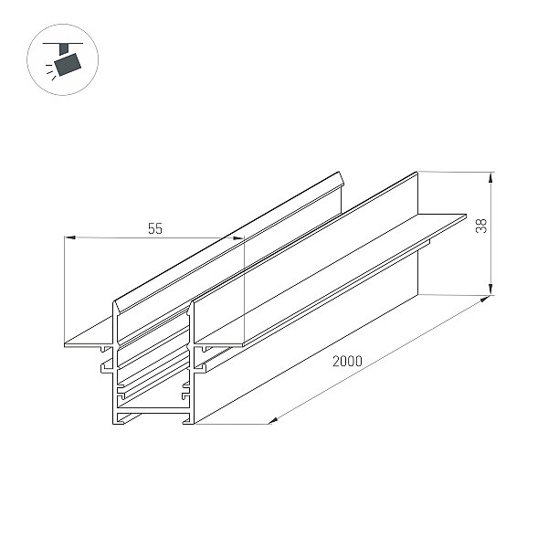 Шинопровод встраиваемый Arlight MAG-25 046285
