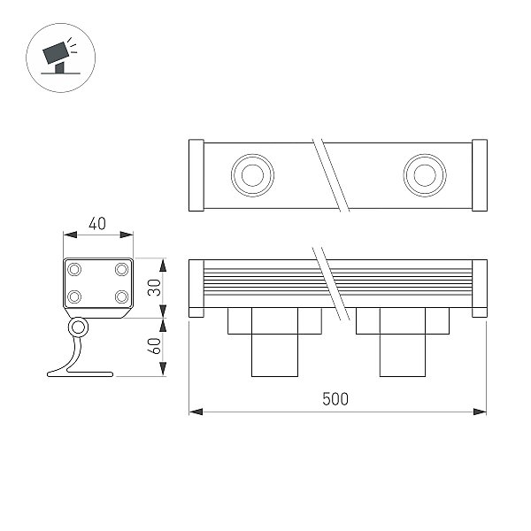 Прожектор уличный Arlight Line Wallwasher 041724