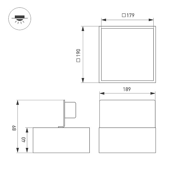 Встраиваемый светильник для установки в потолки Грильято Arlight Grigliato 045700