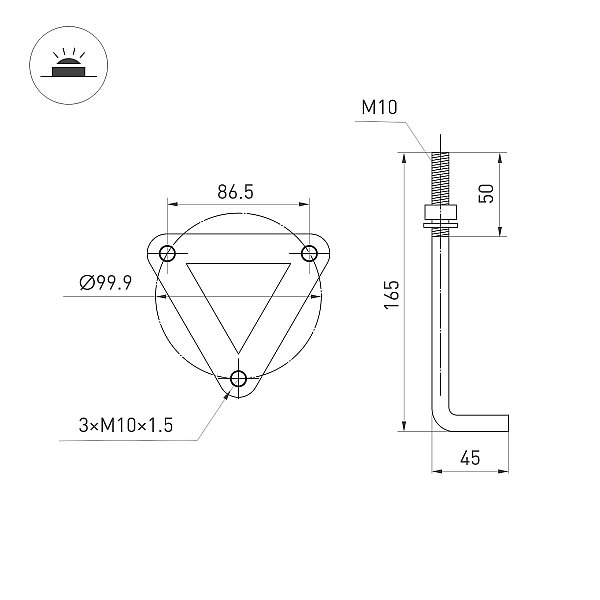 Уличный наземный светильник Arlight Fresnel 047687