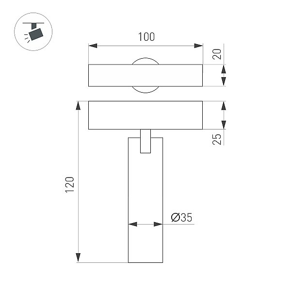 Трековый светильник Arlight Mag-25 050044