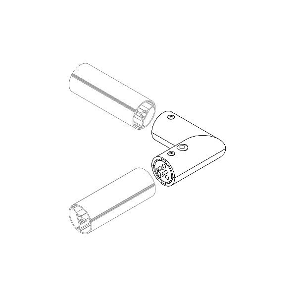 Угловой коннектор для соединения двух отрезков профиля ROUND-D36-360 Arlight Sl-Round 050543