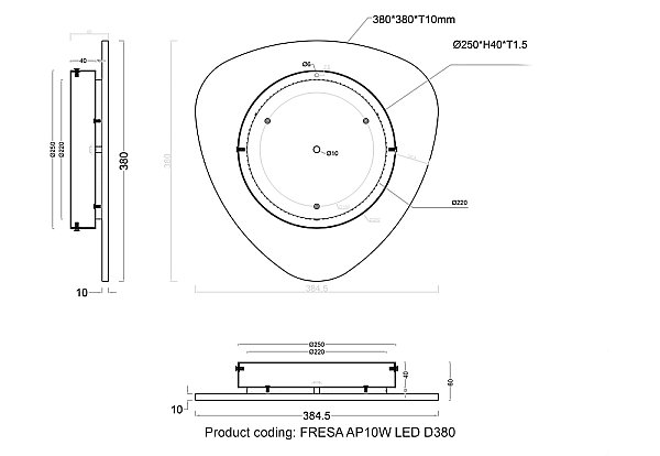 Настенный светильник FRESA Crystal Lux FRESA AP10W LED D380 WHITE