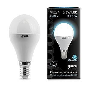 Светодиодная лампа Gauss Е14 6,5 Вт 105101207