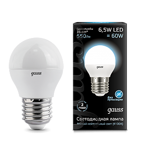 Светодиодная лампа Gauss Е27 6,5 Вт 105102207