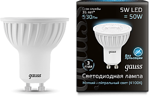Светодиодная лампа Gauss GU10 5W 101506205