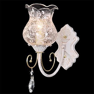 Настенное бра 60002 60002/1 белый с золотом/прозрачный хрусталь