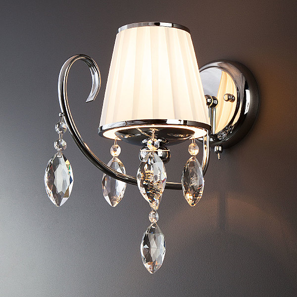 Настенное бра Rosalva 10021/1 хром/прозрачный хрусталь Strotskis