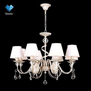 Подвесная люстра 10040 10040/8 белый с золотом/прозрачный хрусталь