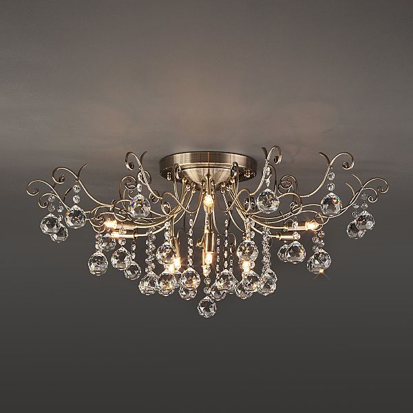 Потолочная люстра Vita 10042/12 античная бронза/прозрачный хрусталь