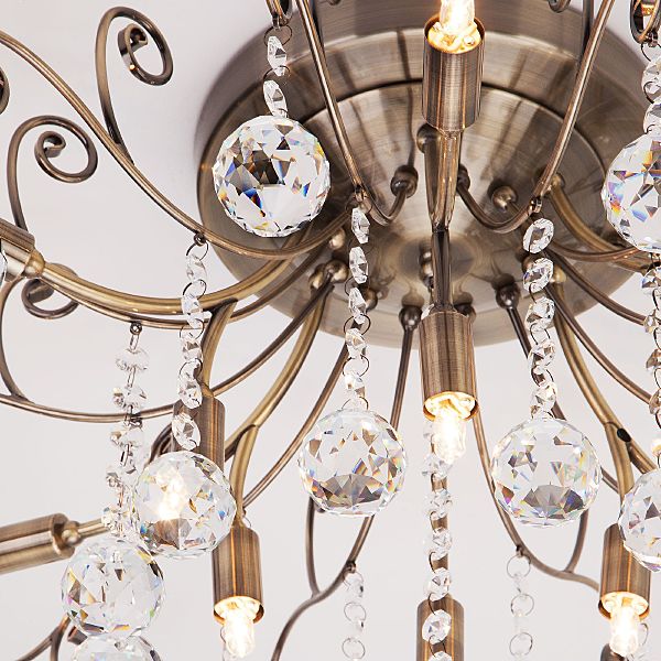 Потолочная люстра Vita 10042/12 античная бронза/прозрачный хрусталь