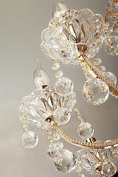 Подвесная люстра Ariella 10044/8 золото/прозрачный хрусталь Strotskis