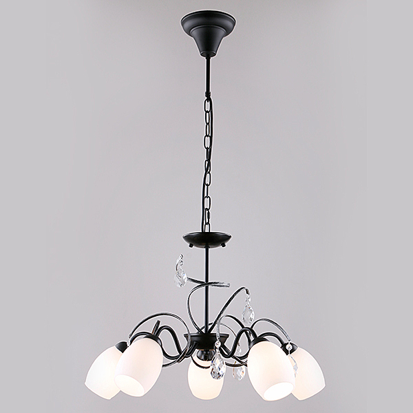 Подвесная люстра 60033 60033/5 черный с серебром