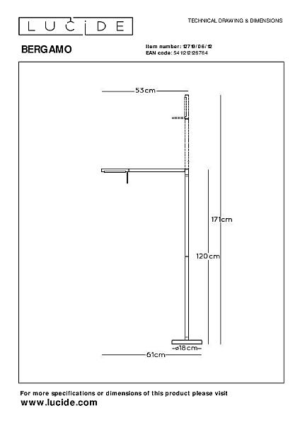 Торшер Bergamo-Led 12719/06/12