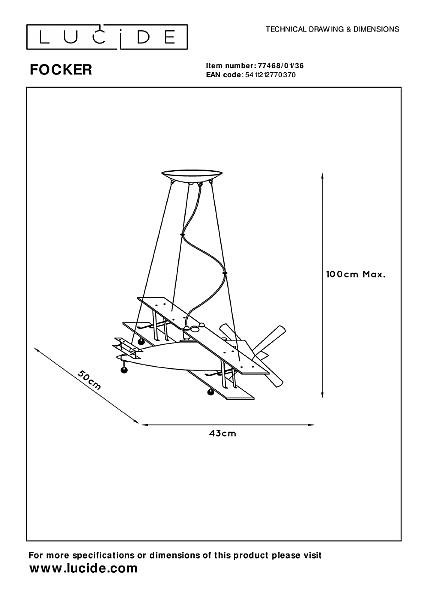 Подвесная люстра Focker 77468/01/36