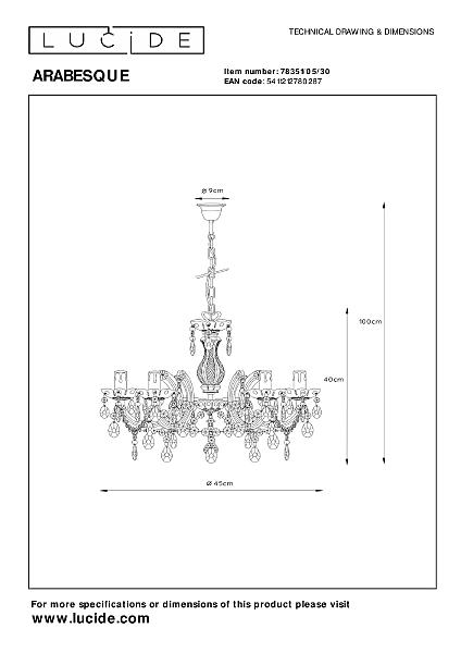 Подвесная люстра Arabesque 78351/05/30