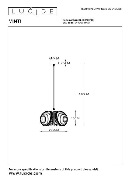 Светильник подвесной Vinti 02400/30/30