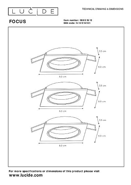 Встраиваемый светильник Focus 11002/15/12