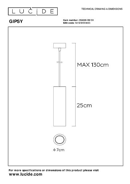 Светильник подвесной Gipsy 35400/25/31
