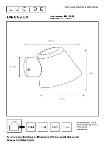 Уличный настенный светильник Dingo Led 14881/05/30