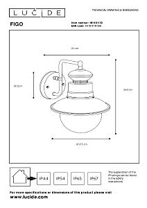 Уличный настенный светильник Figo 11811/01/30