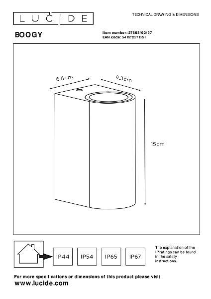 Уличный настенный светильник Boogy 27863/02/97