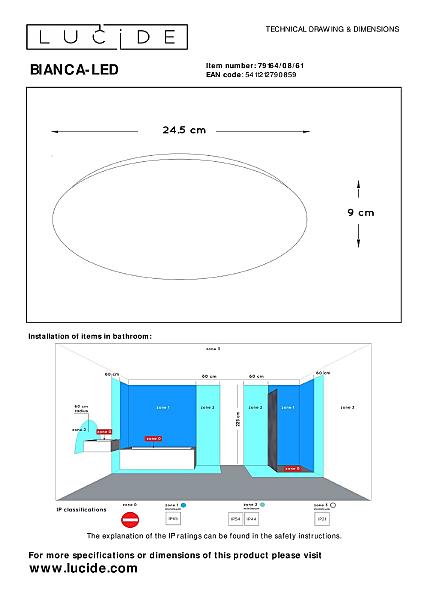 Настенно потолочный светильник Bianca-Led 79164/08/61