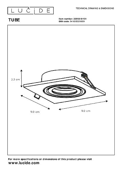 Встраиваемый светильник Tube 22955/01/31