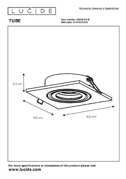 Встраиваемый светильник Tube 22955/01/12