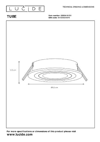 Встраиваемый светильник Tube 22954/01/31