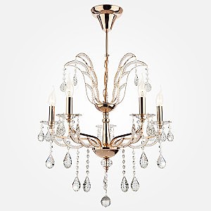 Подвесная люстра Франческа 10047/5 золото/прозрачный хрусталь Strotskis
