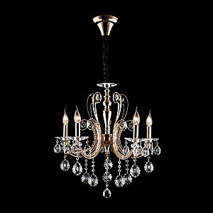 Подвесная люстра Александра 10048/5 золото/прозрачный хрусталь Strotskis