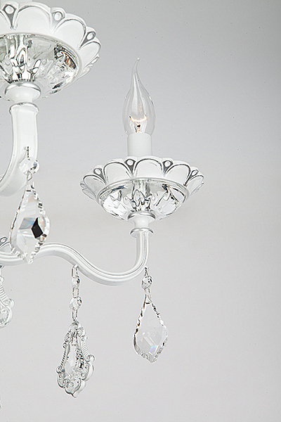 Потолочная люстра Эммануэль 10049/5 белый с серебром/прозрачный хрусталь Strotskis