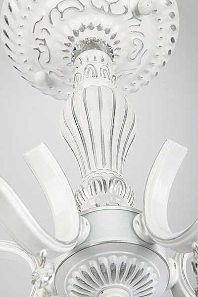 Потолочная люстра Эммануэль 10049/5 белый с серебром/прозрачный хрусталь Strotskis