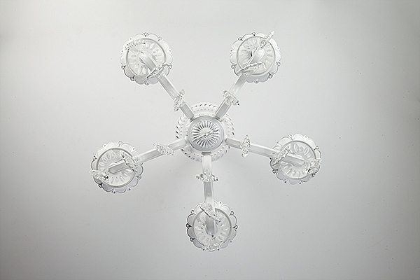 Потолочная люстра Эммануэль 10049/5 белый с серебром/прозрачный хрусталь Strotskis