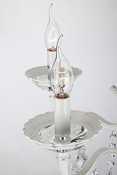 Потолочная люстра Эммануэль 10049/5 белый с серебром/прозрачный хрусталь Strotskis