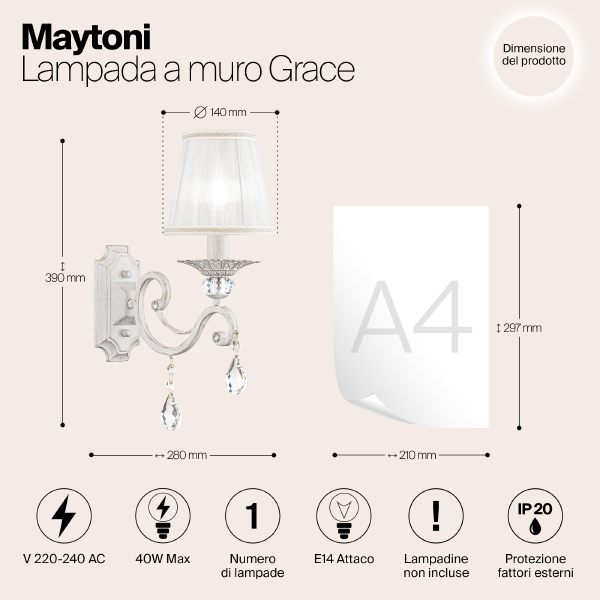 Настенное бра Grace ARM247-01-G