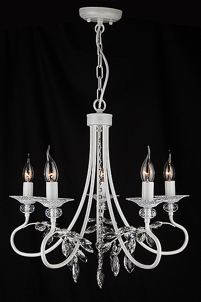 Подвесная люстра Александрия 60057/5 белый с серебром