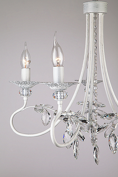 Подвесная люстра Александрия 60057/5 белый с серебром