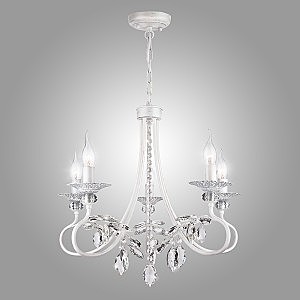 Подвесная люстра Александрия 60057/5 белый с серебром