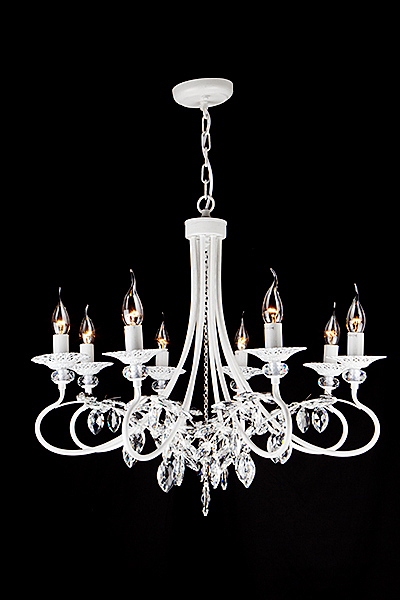 Подвесная люстра Александрия 60057/8 белый с серебром