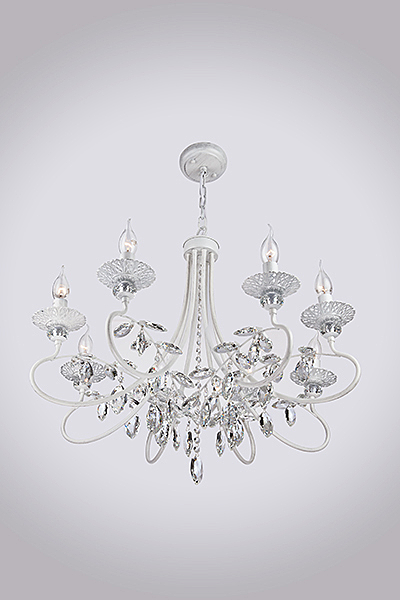 Подвесная люстра Александрия 60057/8 белый с серебром