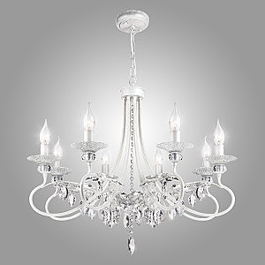 Подвесная люстра Александрия 60057/8 белый с серебром